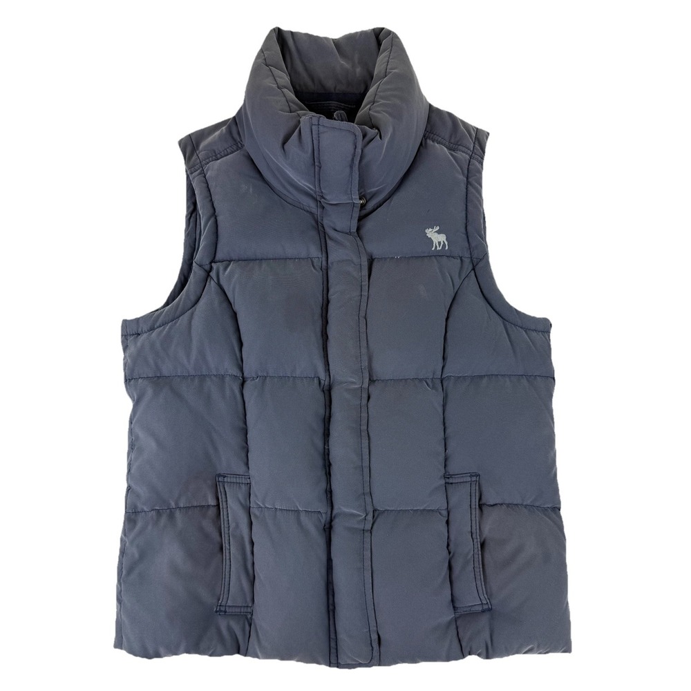 Abercrombie & Fitch Women's Large Goose Down Vest Jacket‎ Full Zip Puffer Vest